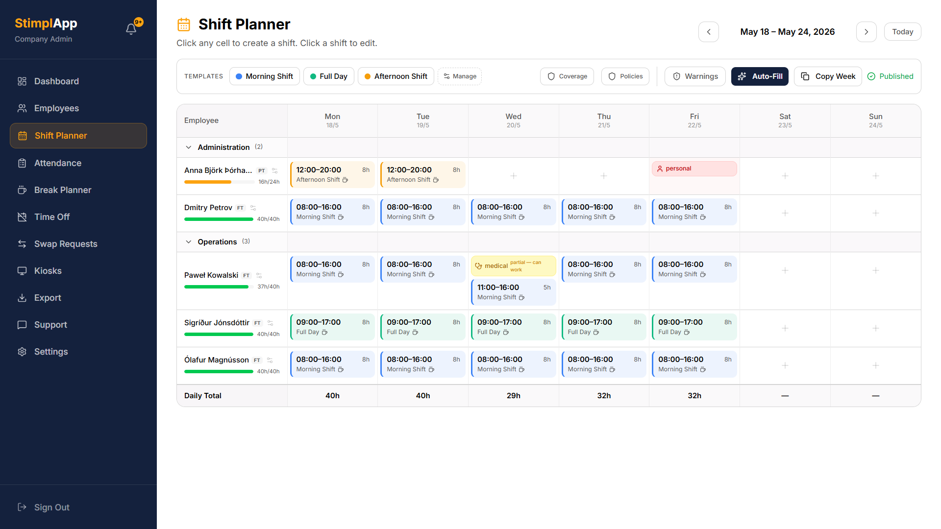 Shift Planner